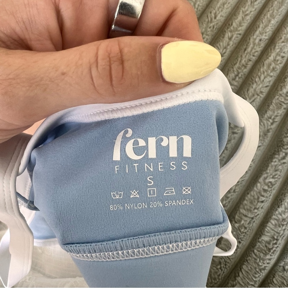 Fern Fitness Blue & White Women's Sports Bra- S - Picture 5 of 5